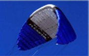 The Flexifoil Blade II is a traction kite used to power wind driven vehicles such as the kite buggy and mountain board.